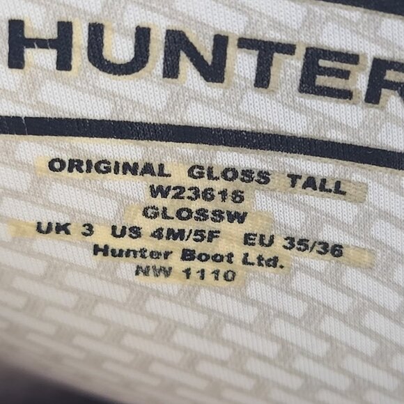 Hunter Men\'s Black Original Gloss Tall Outdoor Classic Mid-Calf Rain Boot Size 4